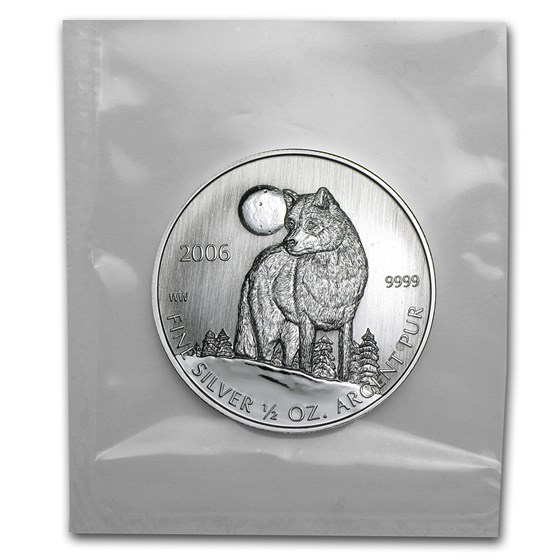 2006 Canada 1/2 oz Silver Timber Wolf Coin (Sealed)