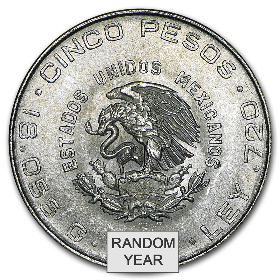 Mexico Silver 5 Pesos Hidalgo (1955-1957) XF/AU