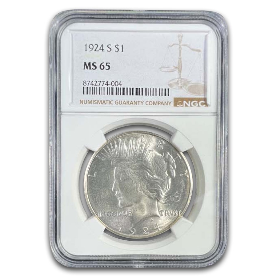 1924-S Peace Dollar MS-65 NGC