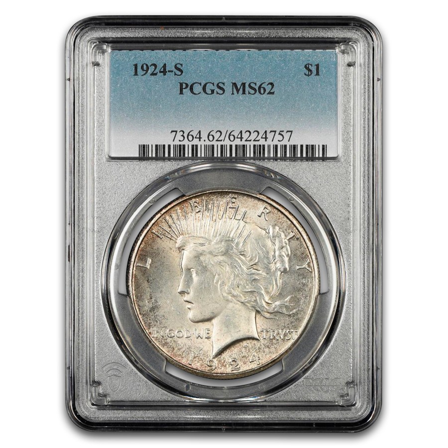 1924-S Peace Dollar MS-62 PCGS