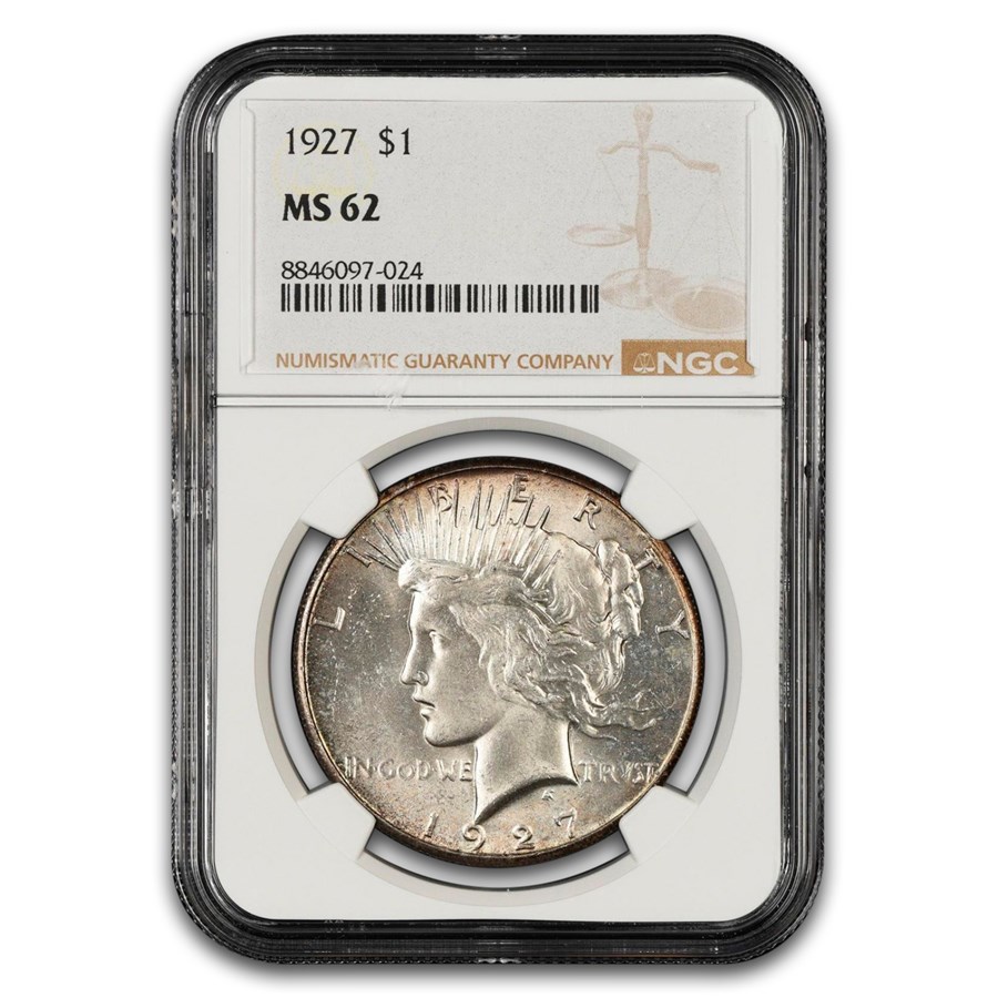 1927 Peace Dollar MS-62 NGC