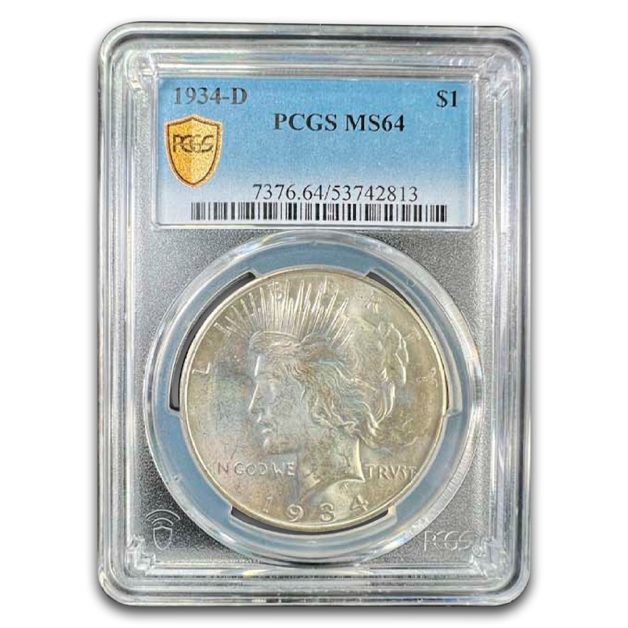 1934-D Peace Dollar MS-64 PCGS