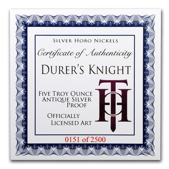 5 oz Silver Antique Round - Hobo Nickel Knight, Death & The Devil