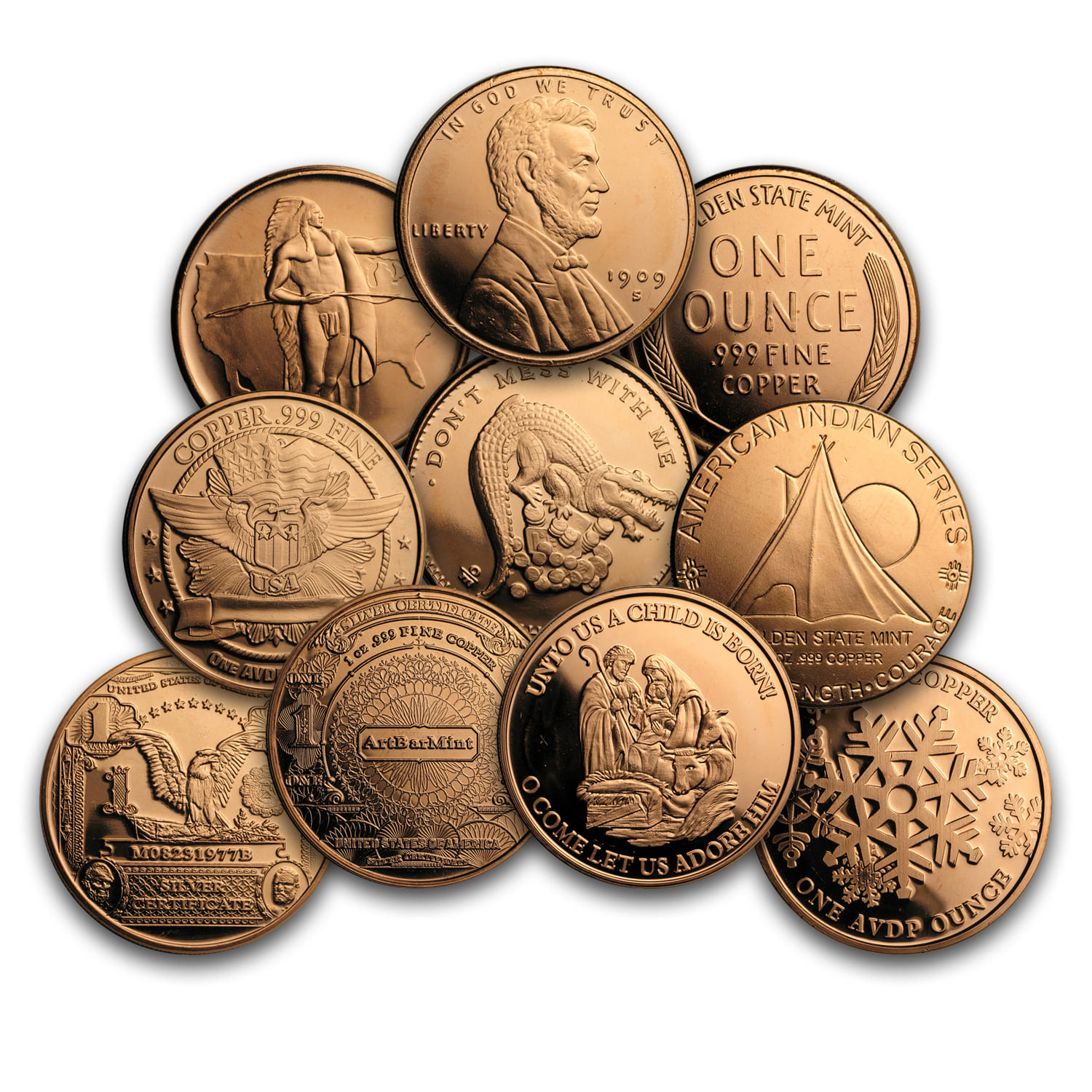 1 oz Copper Round - Random Design