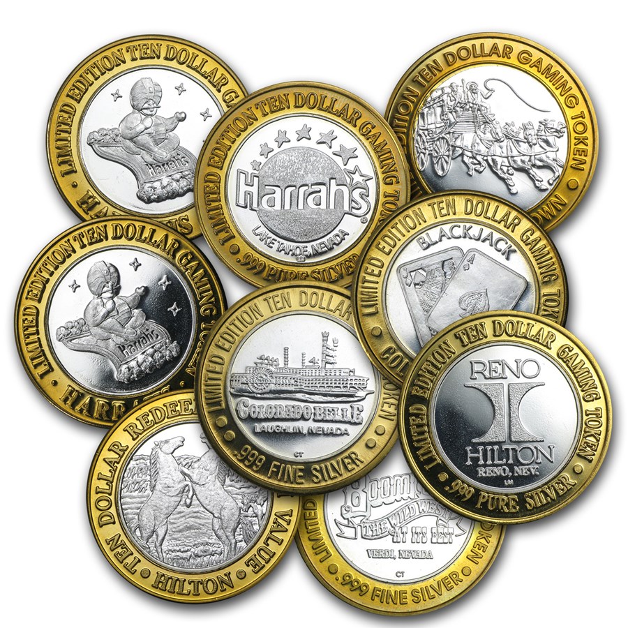 .999 Fine Silver $10/$20 Gaming Token (Random Motif)