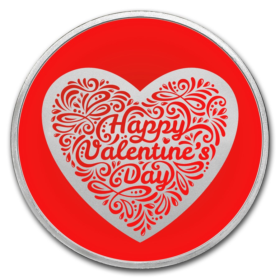 1 oz Silver Colorized Round - APMEX (Happy Valentine's Day Heart) 1 oz Silver Colorized Round - APMEX (Happy Valentine's Day Heart)