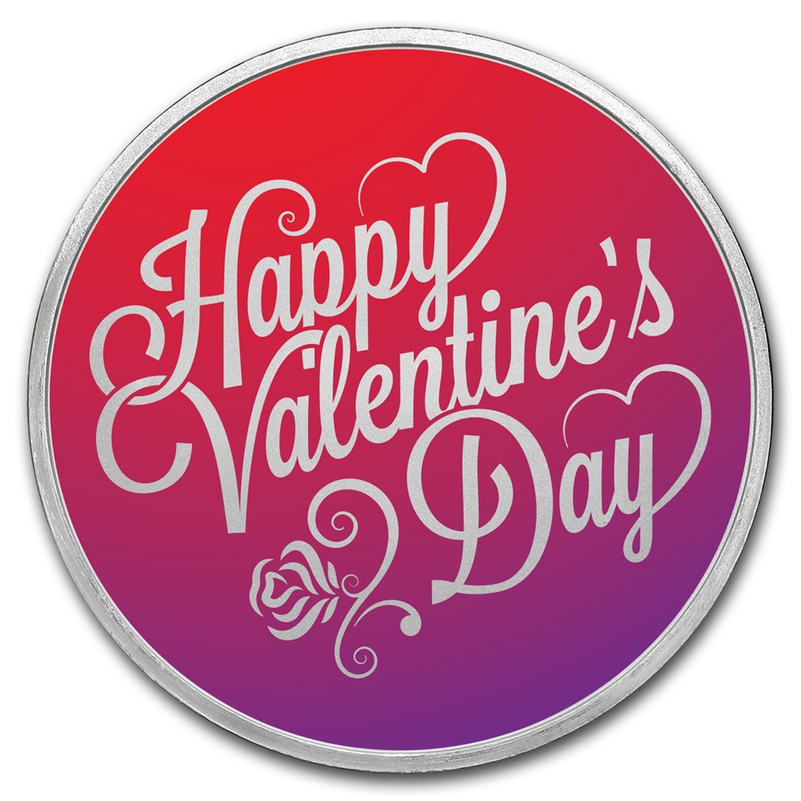 1 oz Silver Colorized Round - APMEX (Happy Valentine's Day) 1 oz Silver Colorized Round - APMEX (Happy Valentine's Day)