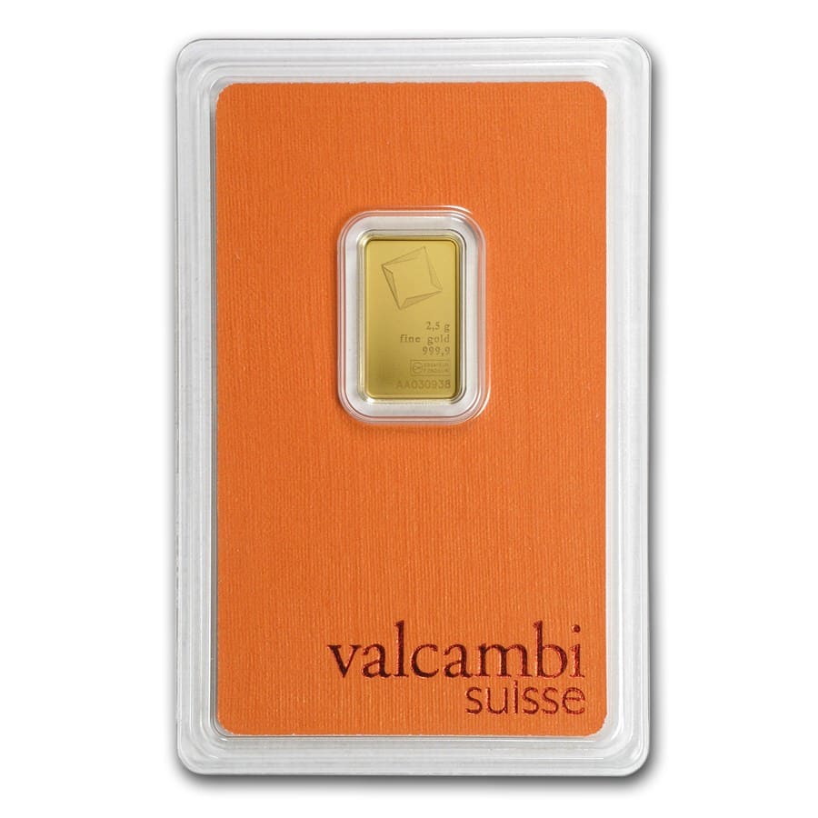 2.5 gram Gold Bar - Valcambi (In Assay)