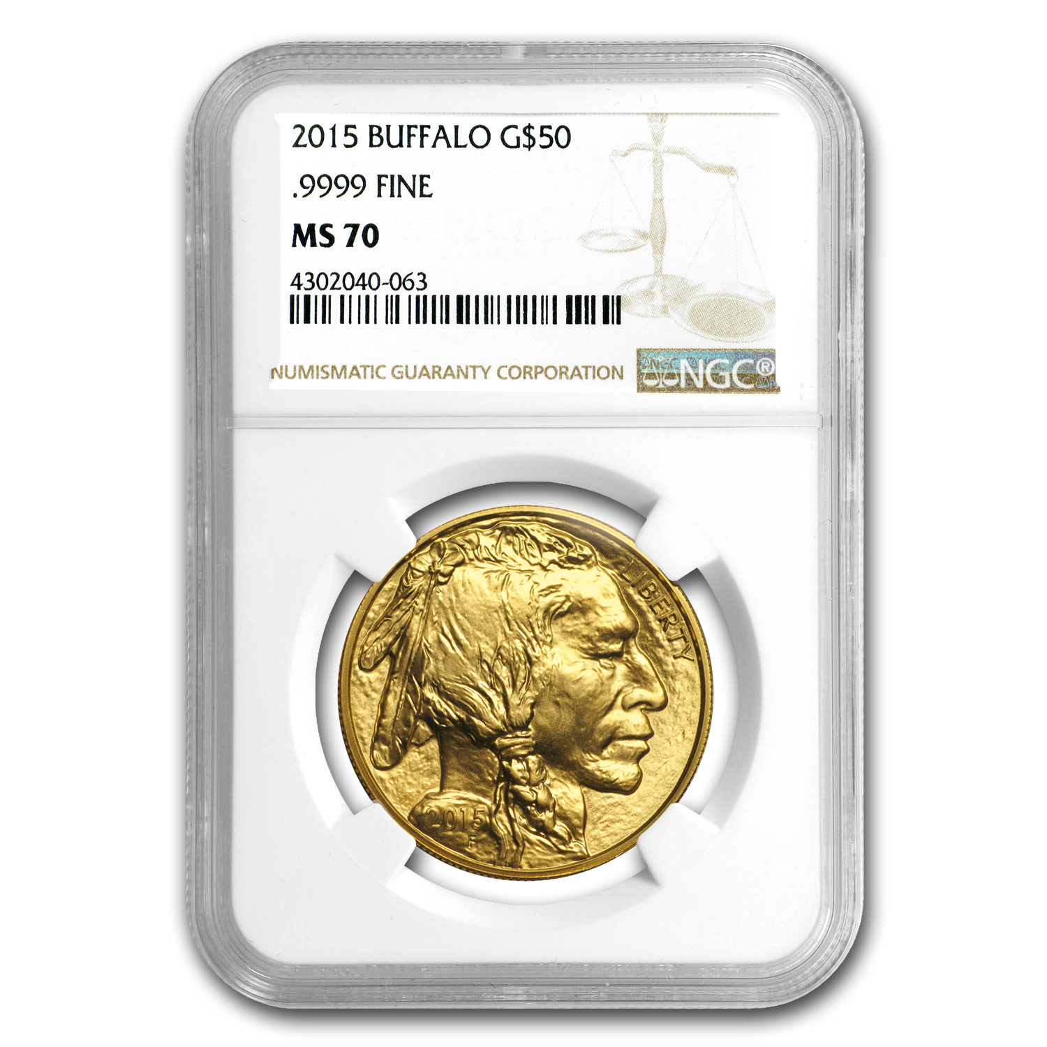 2015 1 oz Gold Buffalo MS-70 NGC