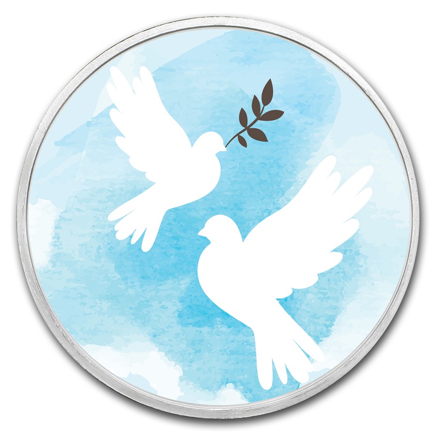 1 oz Silver Colorized Round - APMEX (Making Peace) 1 oz Silver Colorized Round - APMEX (Making Peace)