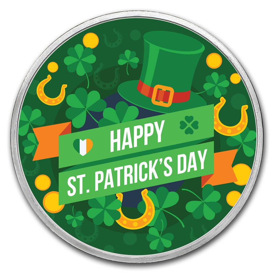 1 oz Ag Colorized Round - APMEX (St. Patrick's Day, Lucky Charms)