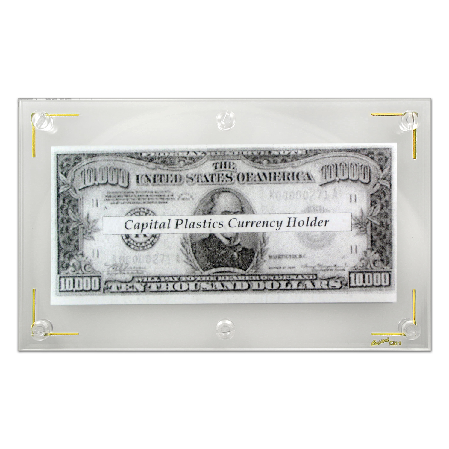 Capital Plastic Hard Currency Holder CH1 - Measures 4 1/2 x 7 1/2