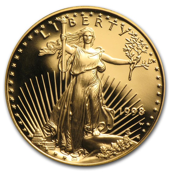 1998-W 1/4 oz Proof American Gold Eagle (w/Box &amp; COA)