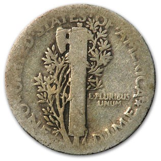 1918-D Mercury Dime Good/VG
