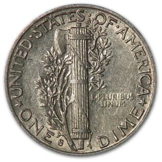 1945-S Mercury Dime XF