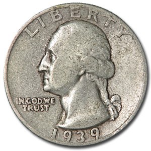 1939-D Washington Quarter Good/VF