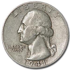 1941 Washington Quarter Good/VF