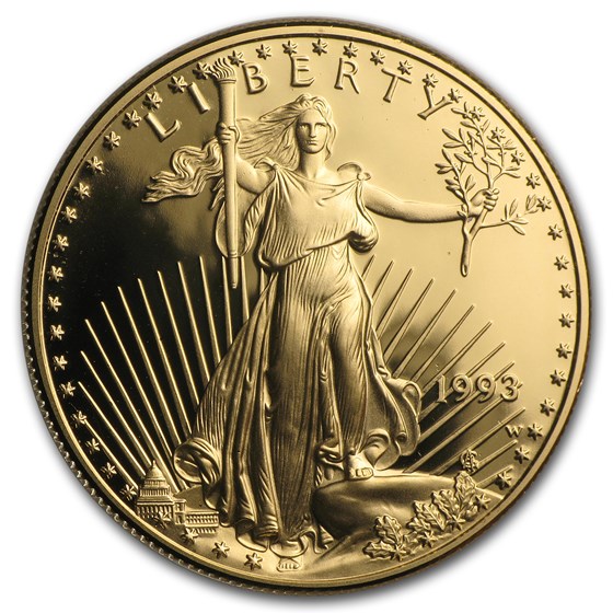 1993-W 1 oz Proof American Gold Eagle (w/Box &amp; COA)