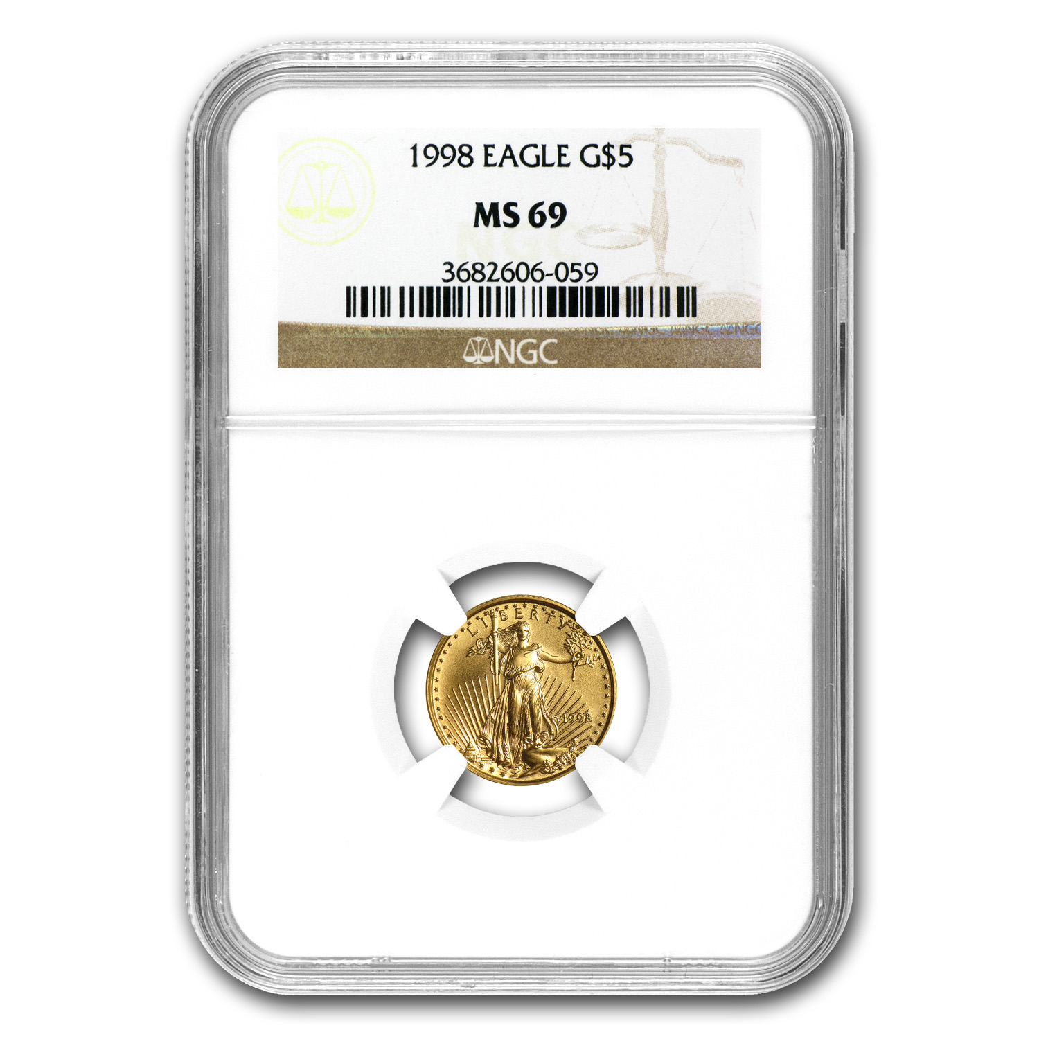1998 1/10 oz American Gold Eagle MS-69 NGC
