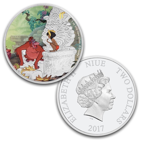 2017 Niue 4-Coin 1 oz Silver $2 Disney The Jungle Book 50th Anniv