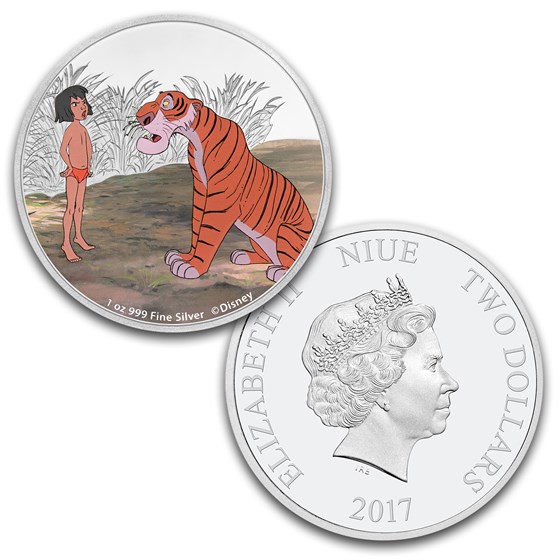 2017 Niue 4-Coin 1 oz Silver $2 Disney The Jungle Book 50th Anniv