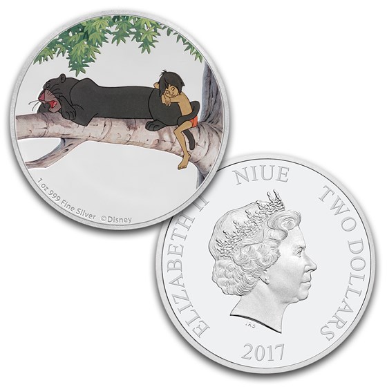 2017 Niue 4-Coin 1 oz Silver $2 Disney The Jungle Book 50th Anniv