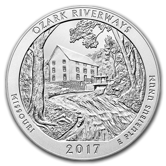 2017-P 5 oz Silver ATB Ozark Riverways (w/Box &amp; COA)