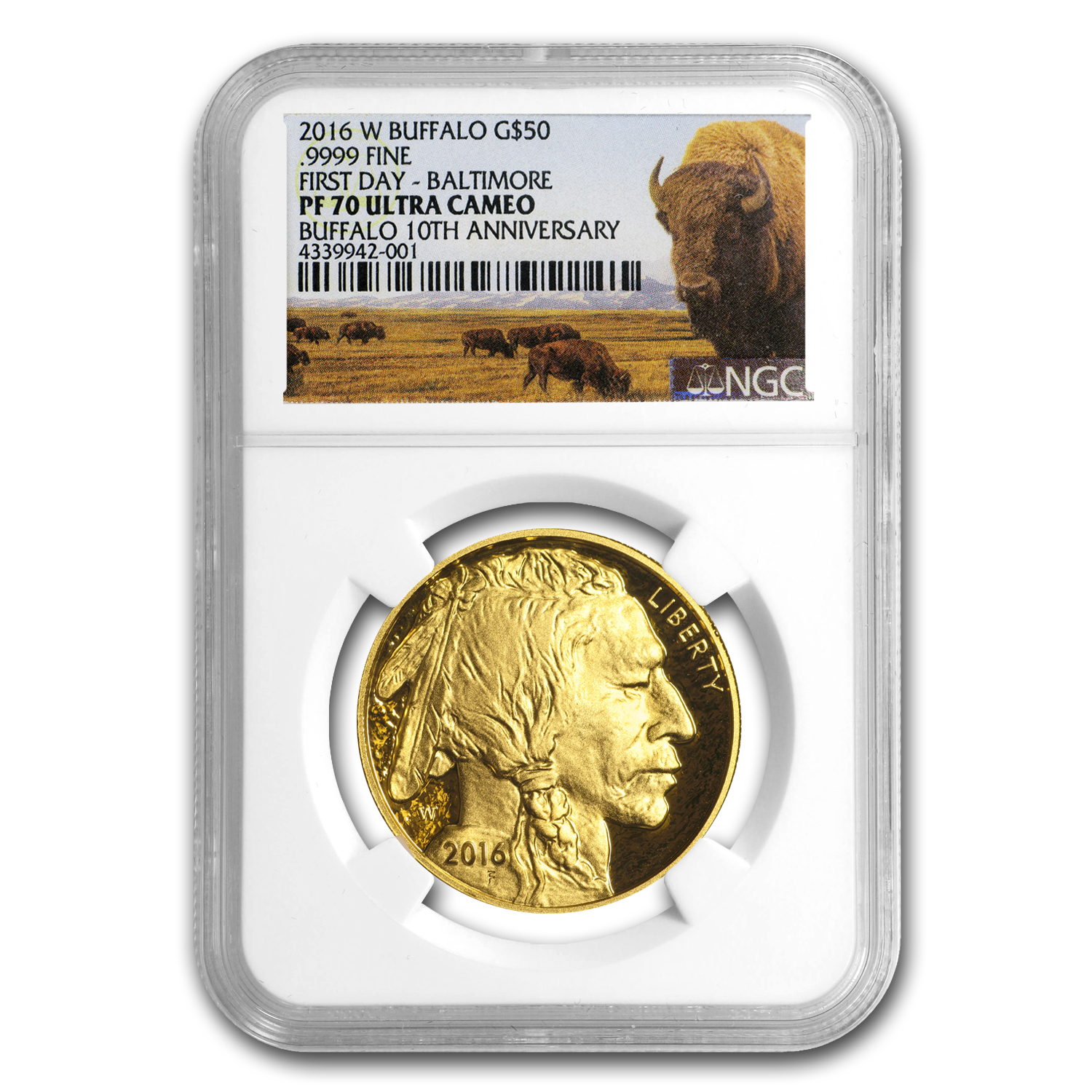 2016-W 1 oz Proof Gold Buffalo PF-70 NGC (FDI)