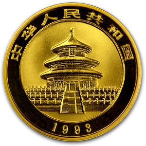 1993 China 1/2 oz Gold Panda Large Date BU (Sealed)