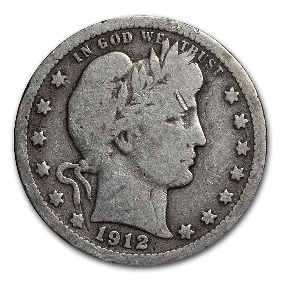1912 Barber Quarter Good/VG