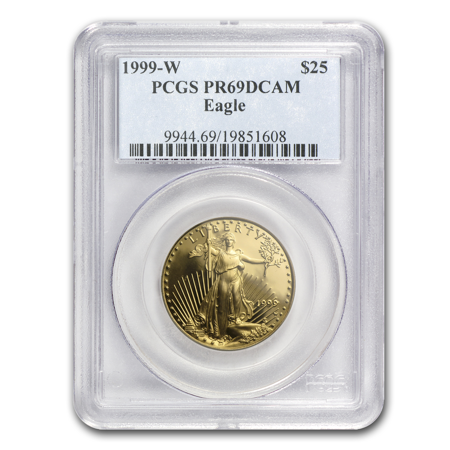 1999-W 1/2 oz Proof American Gold Eagle PR-69 DCAM PCGS