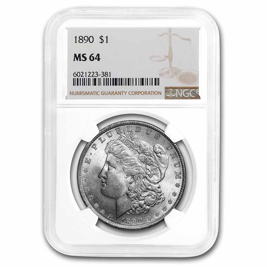 1890 Morgan Dollar MS-64 NGC 1890 Morgan Dollar MS-64 NGC