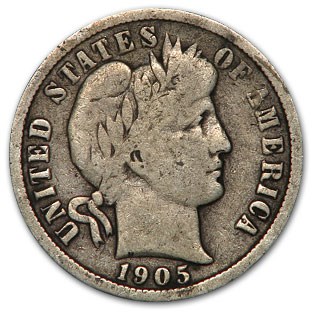 1905 Barber Dime Good