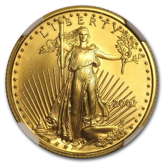 2001 1/4 oz American Gold Eagle MS-69 NGC