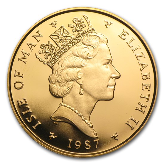 1987 Isle of Man Angel 5-Pc Gold Proof Set (1.9 oz)