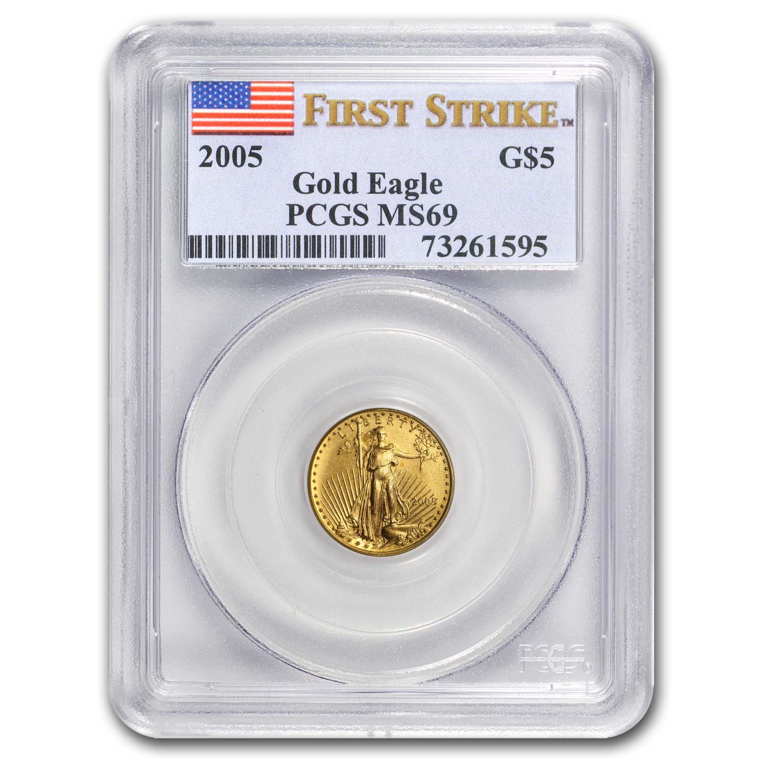 2005 1/10 oz American Gold Eagle MS-69 PCGS