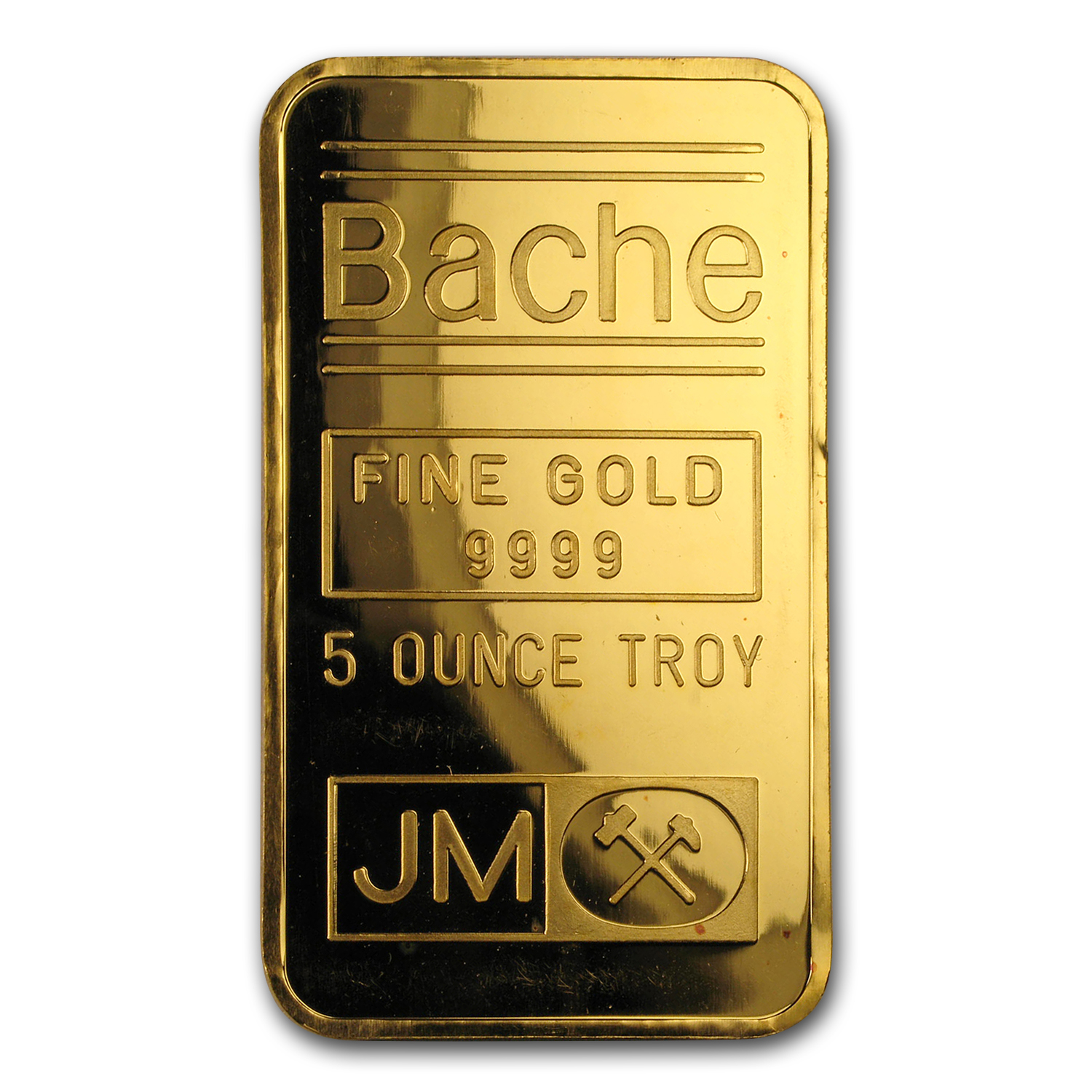 5 oz Gold Bar - Johnson Matthey (Bache, Pressed)