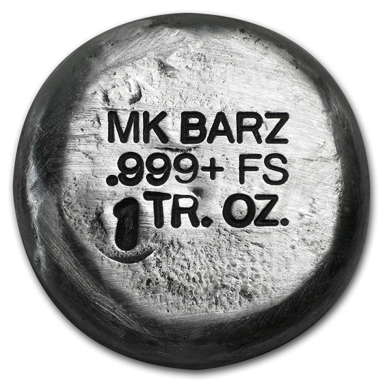 1 oz Hand Poured Silver Round - Sunken Skull