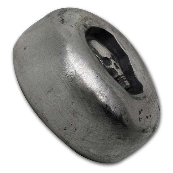 1 oz Hand Poured Silver Round - Sunken Skull