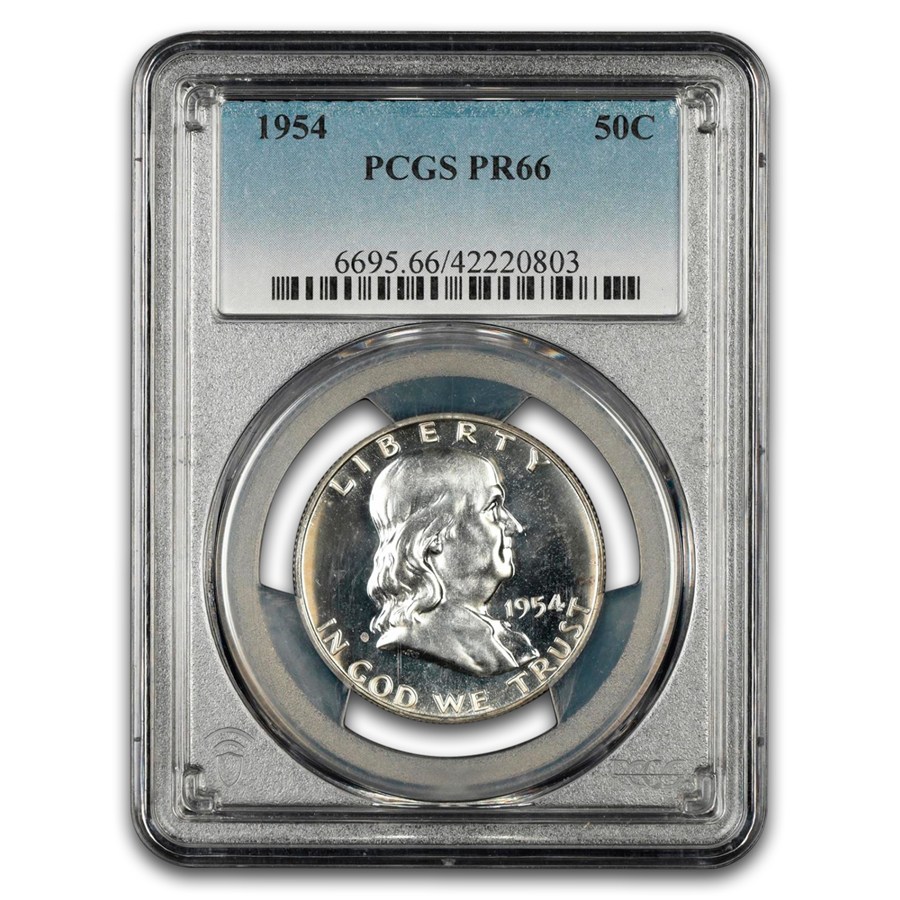 1954 Franklin Half Dollar PR-66 PCGS