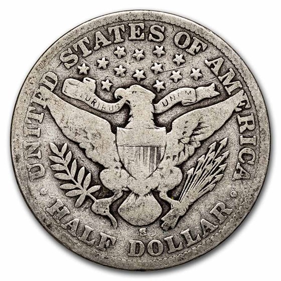 1908-S Barber Half Dollar VG