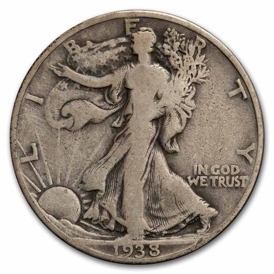 1938-D Walking Liberty Half Dollar VG
