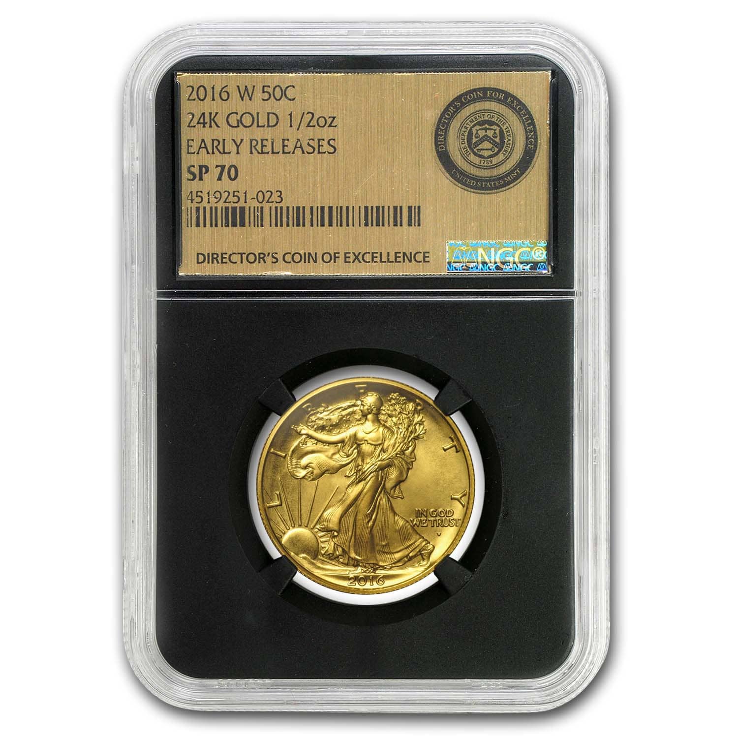 2016-W Gold Walking Liberty Half SP-70 NGC/PCGS (Mixed Labels) 2016-W Gold Walking Liberty Half SP-70 NGC/PCGS (Mixed Labels)