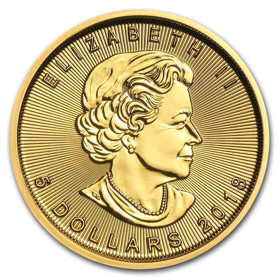 2018 Canada 1/10 oz Gold Maple Leaf BU