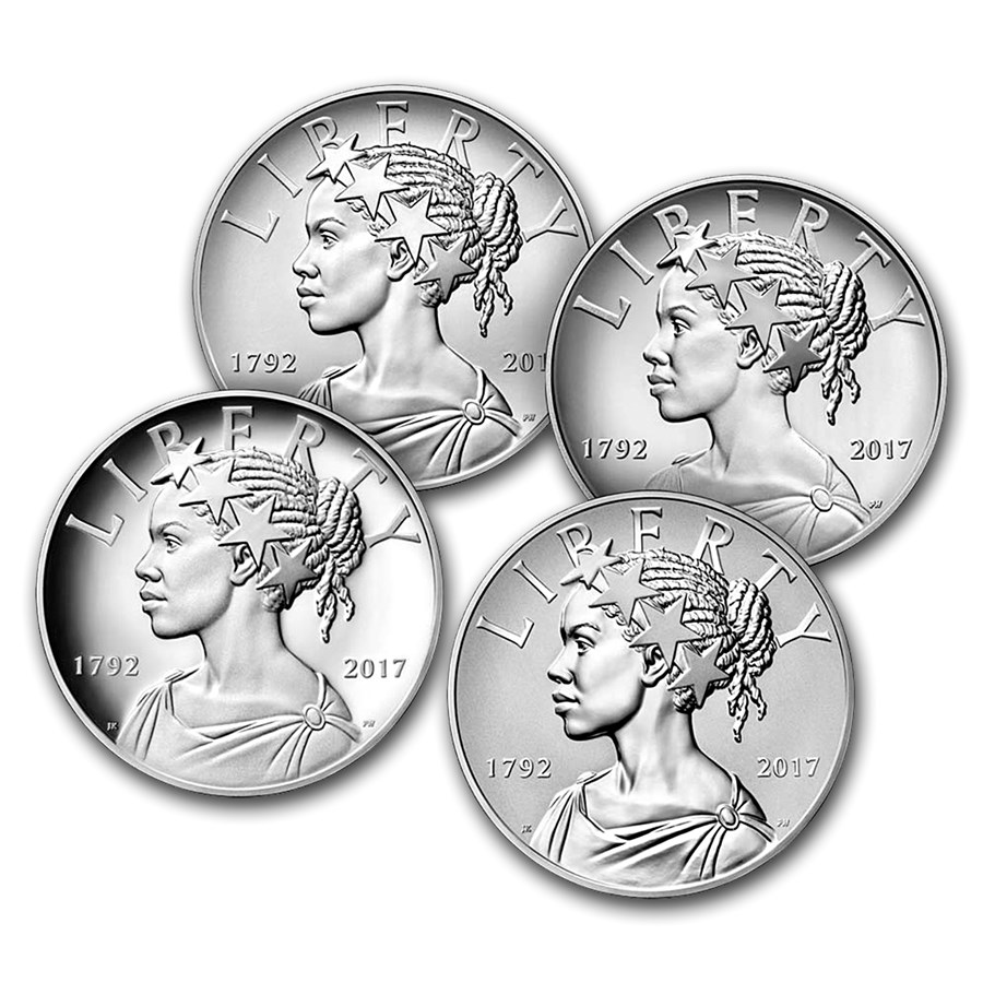 2017 Four-Medal Silver American Liberty Set (w/Box & COA)