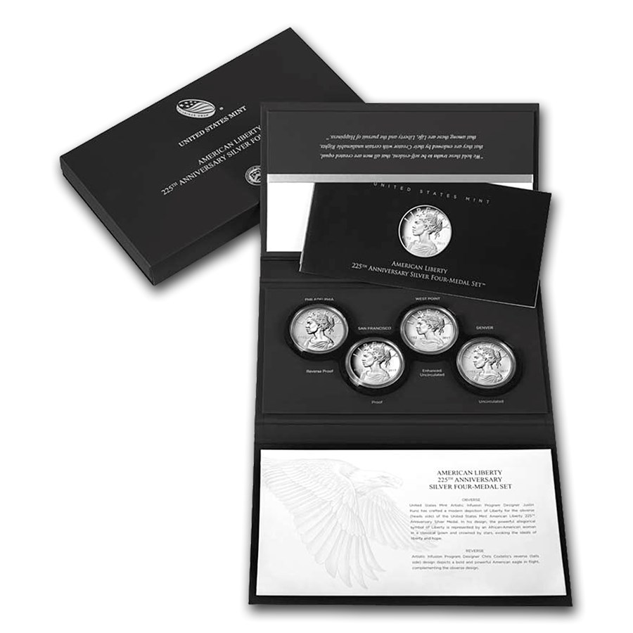 2017 Four-Medal Silver American Liberty Set (w/Box & COA)