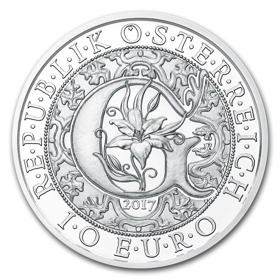 2017 Austria Silver €10 Guardian Angels BU (Gabriel)