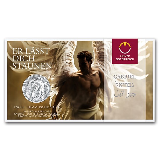 2017 Austria Silver €10 Guardian Angels BU (Gabriel)