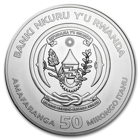 2018 Rwanda 1 oz Silver Lunar Year of the Dog BU