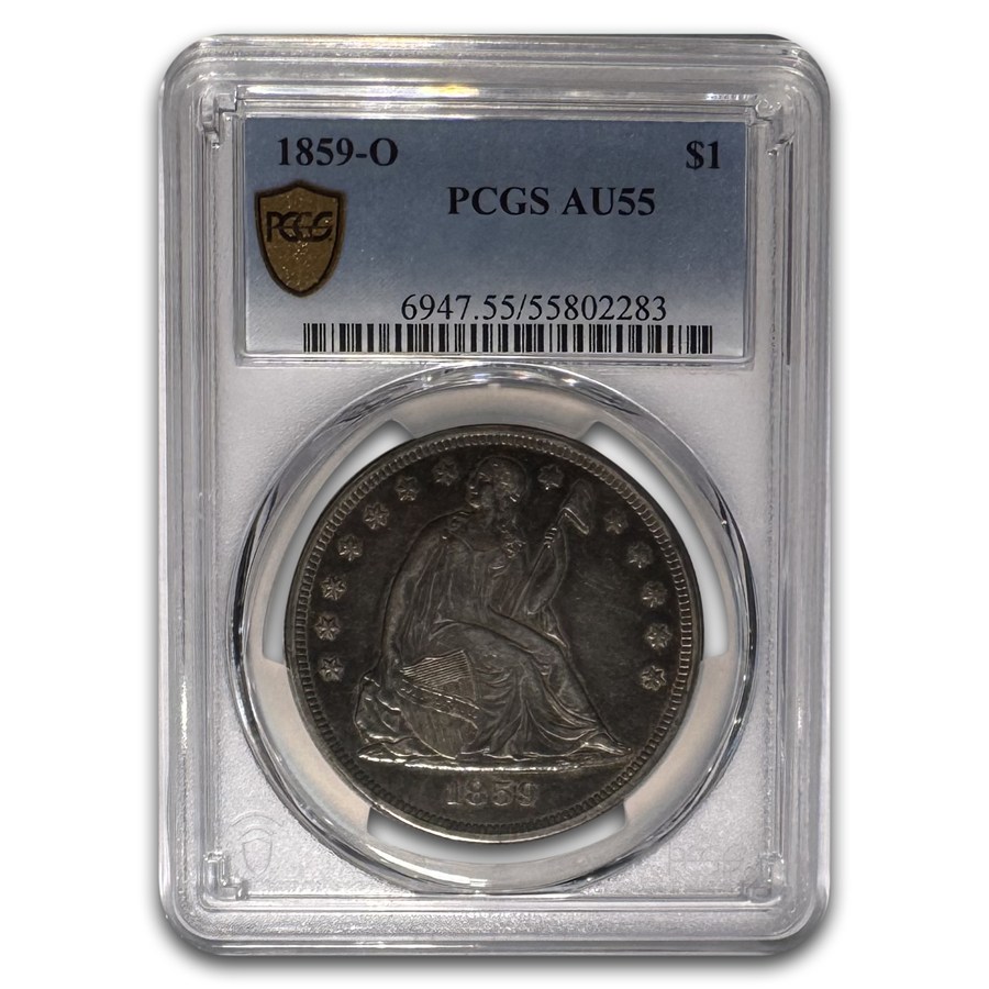 1859-O Liberty Seated Dollar AU-55 PCGS